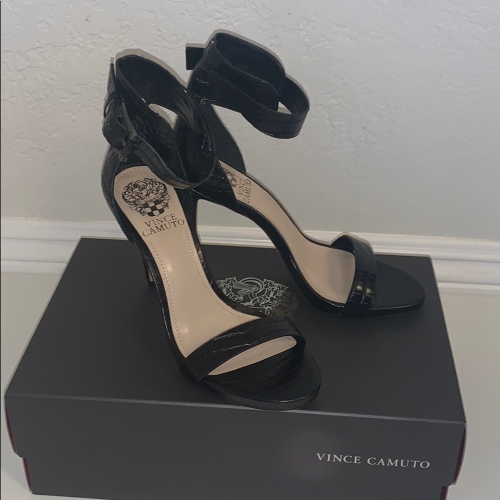 Vince Camuto Farella Black Ankle Heels